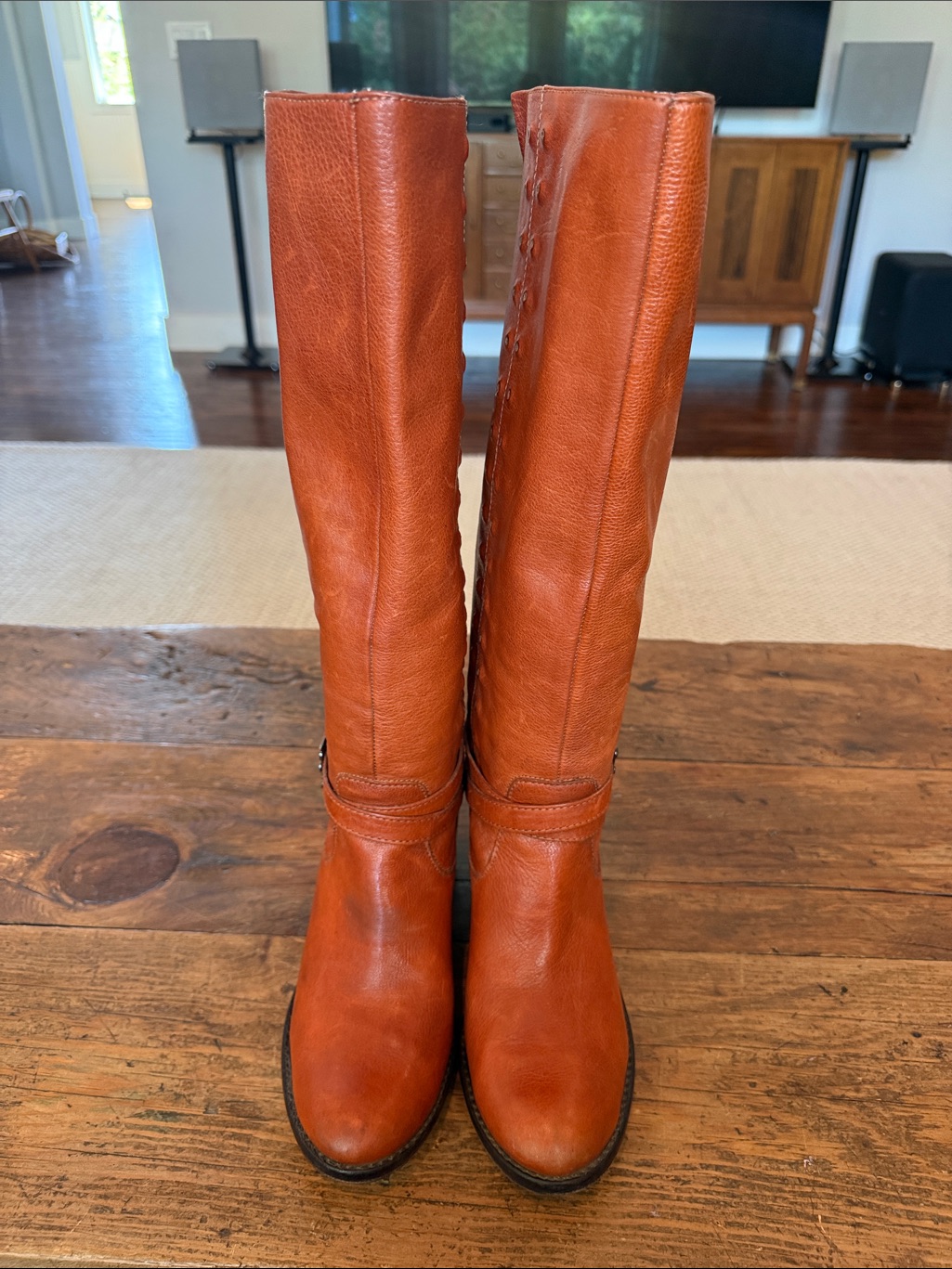 Donald Pliner Pumpkin Brown Studded Leather Vintage Bara Boots Size 8 — image 3 of 7